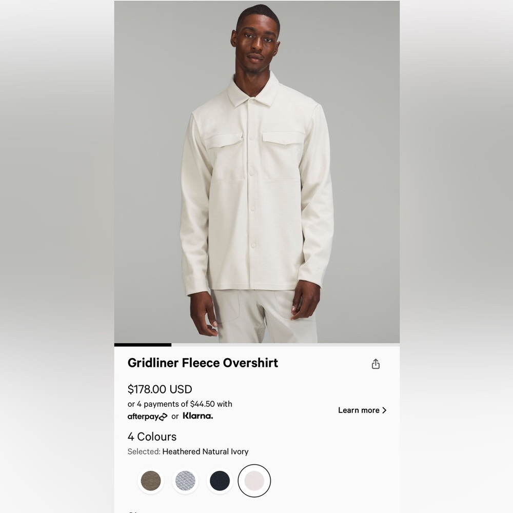 Lululemon Gridliner Fleece Overshirt